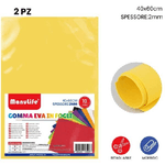 Trade Shop Traesio-12pz Fogli In Gomma Eva Colore Giallo Materiale Alta Qualità 40x60cm Spess 2mm -