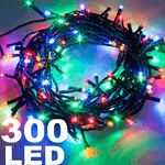 Trade Shop Traesio-catena Luminosa 300 Luci Led Lucciole Multicolore Controller 8 Funzioni Interno -