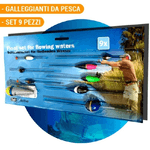 Trade Shop Traesio-9 X Galleggianti Da Pesca Varie Misure Per Acque Stagnanti Pescatori Fish Active -