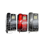 Trade Shop Traesio-telefono Caller Id Phone Kx-t071cid Multifuzione Grigio Rosso Nero Display Lcd -