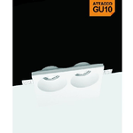 Trade Shop Traesio-portafaretto Gesso Doppio Rotondo Incasso A Scomparsa 2 Portalampada Gu10 Gs-24 -