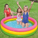 Trade Shop Traesio-piscina Gonfiabile Per Bambini Arcobaleno A 3 Anelli Colorati 147 X 33 Cm -