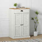 vidaXL Scarpiera VIGO 60x35x96 cm in Legno Massello di Pino Bianco