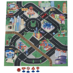 Trade Shop Traesio-tappeto Disegno Città Pista 80x70cm Playmat Kids Con Accessori Arredo Cameretta -