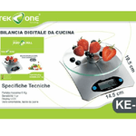 Trade Shop Traesio-bilancia Cucina Digitale Tekone Ke-5 5kg Alimenti Ripiano Vetro Precisione -