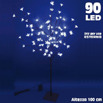 Trade Shop Traesio-albero Di Natale Luminoso Ciliegio Per Esterno 90 Led Altezza 100 Bianco Freddo -