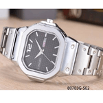 Trade Shop Traesio-orologio Da Polso Longbo 80703g Uomo Quarzo Data Analogico Acciaio Silver Nero -