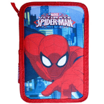 Trade Shop Traesio-astuccio Spiderman Marvel 3 Zip 20x13x6.5cm Uomo Ragno Accessoriato Scuola Bambini -