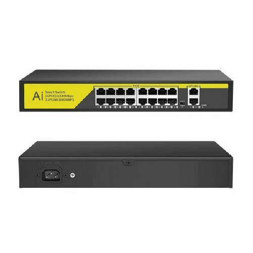 Trade Shop Traesio-switch Di Rete Poe Ethernet 16 Porte 2fe Rj45 10/100mbps Sfp 1000mbps Poe316gm -