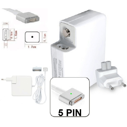 Trade Shop Traesio-alimentatore 60w Compatibile Per Notebook Magsafe 2 Macbook Pro Retina 13" 5 Pin -