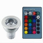 Trade Shop Traesio-lampadina Led Gu10 3w Faretto Spotlight Rgb Con Telecomando Cromoterapia Gu10-rgb -