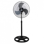 Trade Shop Traesio-ventilatore A Piantana 3 Pale In Alluminio Oscillante Diametro 45 Cm Base Tonda -