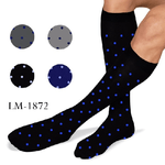 Trade Shop Traesio-set 12 Paia Calze Calzini Lunghi Uomo Cotone Assortiti Nero Blu Antracite Pois -