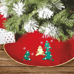 Trade Shop Traesio-tappeto Gonna Copertura Base Albero Di Natale 100cm Rosso Decorazioni Natalizie -