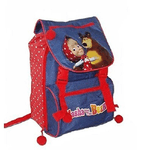 Trade Shop Traesio-zaino Estensibile Scuola Elementare E Media Zainetto 38x28x13 Cm Masha E Orso -