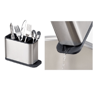 Trade Shop Traesio-portaposate 4 Scomparti 7007 Scola Acqua Contenitore Acciaio Per Utensili Cucina -