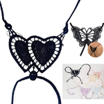 Trade Shop Traesio-2 Pz. Spalline Intreccio Cuore Farfalla Reggiseno Bretelle Scollo Posteriore -