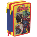 Trade Shop Traesio-astuccio Completo 3 Zip Avengers Supereroi Accessoriato Bambini Scuola Elemntare -