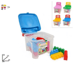 Trade Shop Traesio-sediolina Bambini Contenitore Con Costruzioni Plastica Colorate Sedia Bimbi -