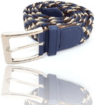 Trade Shop Traesio-cinta Cintura Uomo Intrecciata Blu 2k-6040 Glamour Fashion Alla Moda -