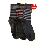 Trade Shop Traesio-set Calzini A Righe Per Uomo Mezza Gamba In Cotone Caldo Tg 40/46 Caldo Inverno -