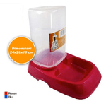 Trade Shop Traesio-ciotola Mangiatoia Con Riserva 24x26x16 Cm Per Animali Cani Gatti In Plastica -