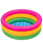 Trade Shop Traesio-piscina Bagnetto Gonfiabile 3 Anelli Rotonda Bambini Spiaggia Mare 60x25cm -