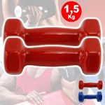 Trade Shop Traesio-coppia Di Manubri In Vinile Da 1,5kg Ognuno Manubri Pesi Palestra Fitness Sport -