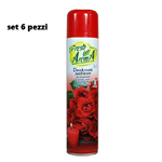 Trade Shop Traesio-set 6 Pz Deodorante Per Ambiente Spray Profumo Casa Fresco 300 Ml Rose Rosse -