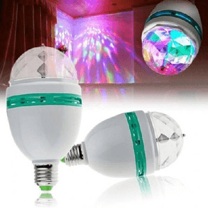 Trade Shop Traesio-lampada Lampadina Rotante Rgb E27 Effetti Luce Led Luci Discoteca Natale Feste -