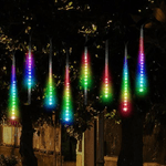 Trade Shop Traesio-luci Di Natale Da Esterno Natalizie Led Effetto Pioggia Stella Cadente Multicolor -