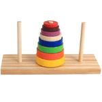 Trade Shop Traesio-set Di Puzzle Legno Anello Colorato Torre Giocattoli Educativi Sviluppo Bambini -