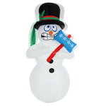 Trade Shop Traesio-gonfiabile Pupazzo Di Neve Vibrante 180 Cm Effetto Tremolio Con Led Per Esterno -