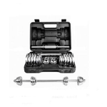 Trade Shop Traesio-set Maniglie Manubri Dumbbell Bilanciere 30kg Regolabile Body Building Palestra -