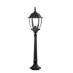 Trade Shop Traesio-lampione Giardino 870 Mm Nero Lanterna In Vetro E27 Luce Esterno Alluminio Es39 -