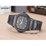 Trade Shop Traesio-orologio Da Polso Longbo 80703g Uomo Quarzo Data Analogico Acciaio Elegante Nero -