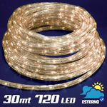 Trade Shop Traesio-tubo Luminoso 30 Metri Led Bianco Caldo 720 Luci Per Interno E Per Esterno -