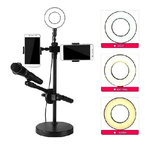 Trade Shop Traesio-anello Luminoso A Led Per Selfie Con Supporto Cellulare Microfono Camera 16cm -