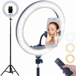 Trade Shop Traesio-anello Luminoso Treppiedi Luce Selfie Tik Tok Led Lampada Ring Light Video 30cm -