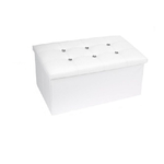 Cleafe-pouff Puff Pouf Contenitore Imbottito Portaoggetti Seduta Bianco 79438 76x38x35cm -