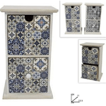 Trade Shop Traesio-porta Oggetti Cassettiera Colonna Con 2 Cassetti Legno Country Chic Arredamento -