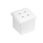 Cleafe-pouff Puff Pouf Contenitore Imbottito Portaoggetti Seduta Bianco 79436 38x38x35cm -