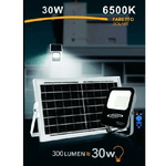 Trade Shop Traesio-faretto Faro Led Solare 30w Con Telecomando Ip65 Luce Bianco Fredda 6500k Fso30w -