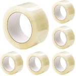 Trade Shop Traesio-set 6 Nastri Adesivi 50 Mm X 66 Mt Con Etichetta Nastro Imballaggio Trasparente -