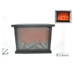 Trade Shop Traesio-caminetto Con Fuoco Led Batteria 21 X 28 X 15 Cm Decorativo Natale Camino -