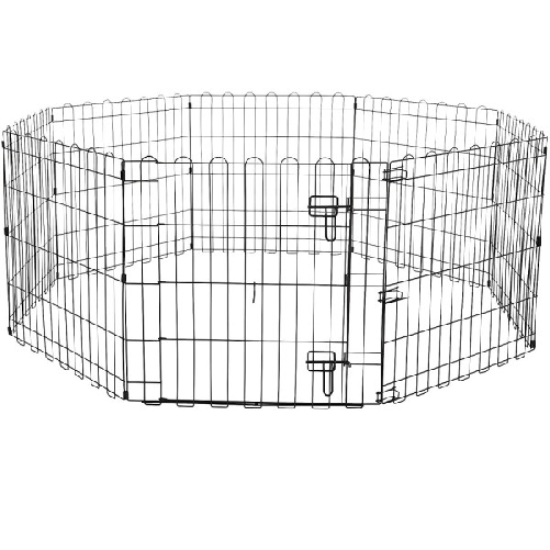 Trade Shop Traesio-recinzione In Metallo Per Cani Pieghevole Per Esercizio 152,4 X 152,4 X 60,9 Cm -