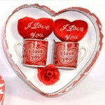 Trade Shop Traesio-coppia Tazzine Con Peluche Cuore I Love You Regalo San Valentino 4 Modelli Ass. -