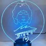 Trade Shop Traesio-lampada Da Tavolo A Batterie Usb Con Volto Stilizzato Di Diego Armando Maradona -