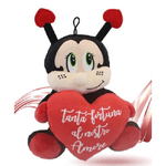 Trade Shop Traesio-peluche Coccinella Con Cuore 22 Cm Porta Fortuna San Valentino Con Laccio 95363 -