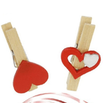 Trade Shop Traesio-set 16 Pz Mollettine Di Legno Con Cuore Rosso San Valentino Vari Modelli 92317 -